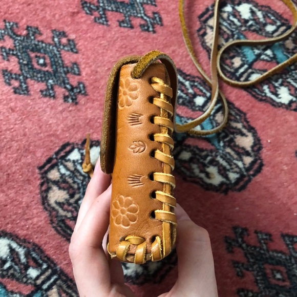 Genuine Leather Hand Tooled Mini Purse - Picture 6 of 8